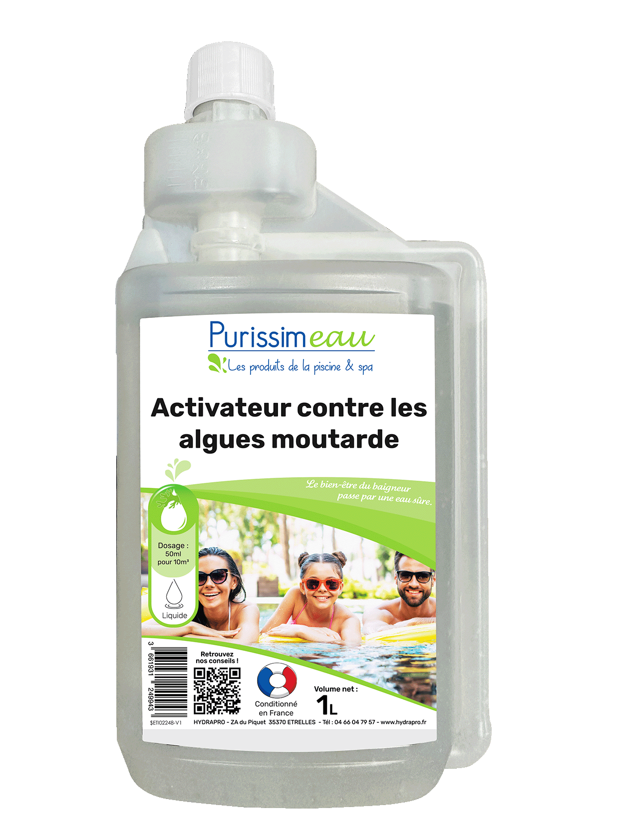 PURISSIMEAU - Activateur contre les algues moutardes - 1l